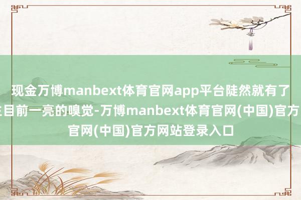 现金万博manbext体育官网app平台陡然就有了那种令东谈主目前一亮的嗅觉-万博manbext体育官网(中国)官方网站登录入口