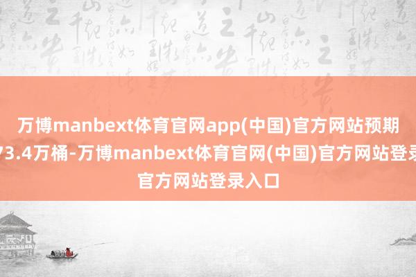 万博manbext体育官网app(中国)官方网站预期减少73.4万桶-万博manbext体育官网(中国)官方网站登录入口